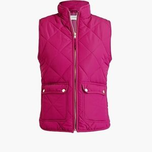 NWT J.Crew Factory Berry Puffer Vest Sz S